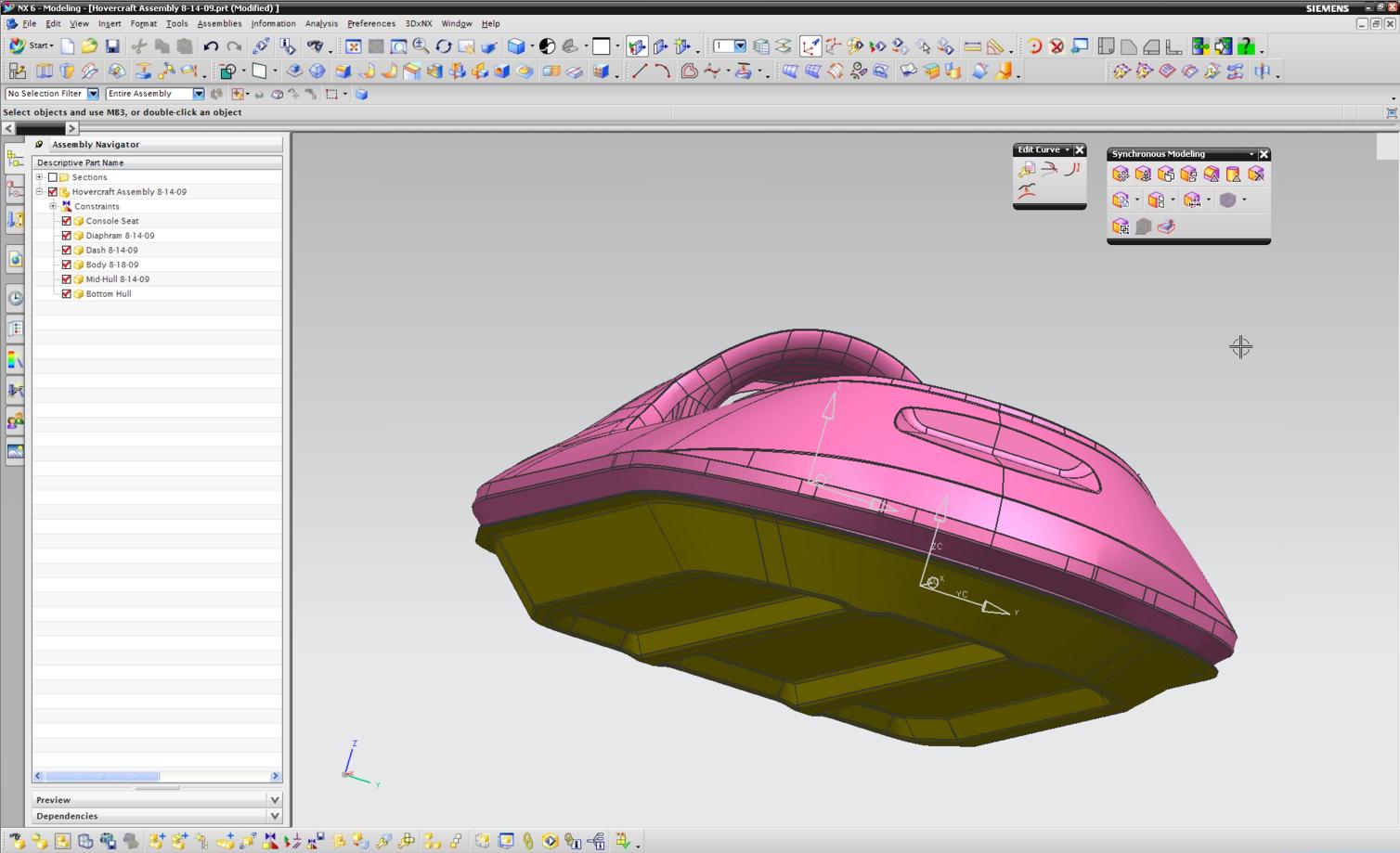 Hovercraft hull asssembled